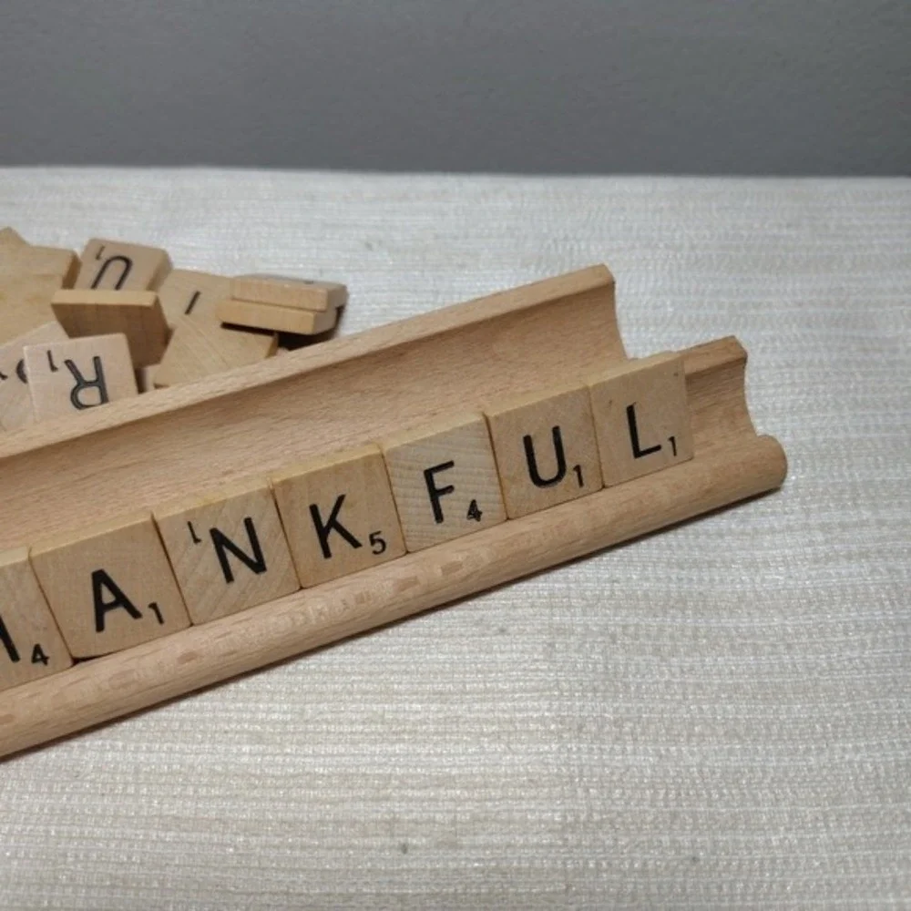 Scrabble Wooden Letter Tiles & 2 Wooden Tile Racks –‎ Crafter's Lot for Fall,...